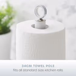 Swan Serenity Towel Pole and Mug Tree Set, Matt Finish, Stainless Steel Accents and Non-Slip Bases, White SWKA18537WHT