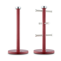 Swan TownHouse Towel Pole & Mug Tree Kitchen Set SWKA18531RN (Red)
