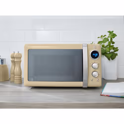 Swan Retro Kitchen Set, 1.5L Fast Boil Kettle & 4 Slice Toaster & 20L Digital Microwave, Cream, SK19020CN, ST19020CN, SM22030LCN