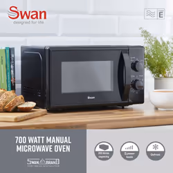 Swan SM4420BLK microwave Black Solo microwave Countertop 20 L 700 W