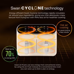 Swan Retro Double 8 L Stand-alone 1700 W Hot air fryer Cream
