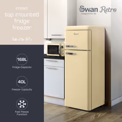 Swan SR11010CNE fridge-freezer Freestanding 168 L E Cream