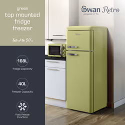 Swan SR11010GNE fridge-freezer Freestanding 168 L E Green
