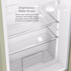 Swan SR11035GNE Retro Under Counter Fridge with 77L Fridge Capacity, 13L Freezer Capacity, 1 Glass Shelf, E Energy Rated, Green