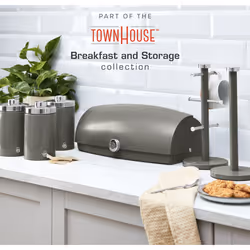 Swan TownHouse Bread Bin, Towel Pole, Mug Tree Canister Set (Graphite)