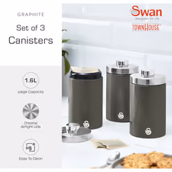 Swan Townhouse Canisters Kitchen Set SWKA18530GRP (Graphite)