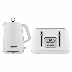 Swan Elegance Kitchen Set, 1.7L Kettle & 4 Slice Toaster, Black, SK14016WHT & ST19025WHT