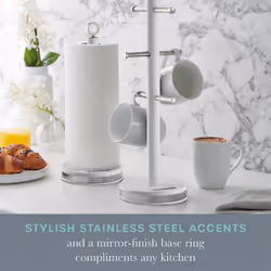Swan Elegance White Bread Bin Canisters Mug Tree Pole Kitchen Set - Additional view 4