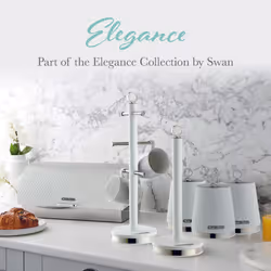 Swan Elegance White Bread Bin Canisters Mug Tree Pole Kitchen Set - Additional view 6