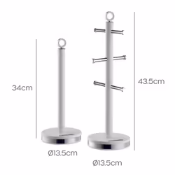 Swan Elegance White Bread Bin Canisters Mug Tree Pole Kitchen Set - Additional view 7