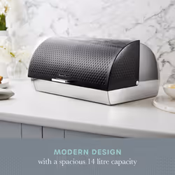 Swan Elegance Bread Bin & Canisters Kitchen Set (Black)