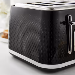 Swan Elegance Black Kettle 4 Slice Toaster Bread Bin Canister Tree Set