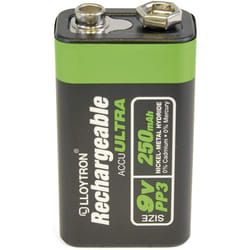 LLOYTRON NiMH Rechargeable AccuUltra Battery 9V (PP3) Size 250mAh 1 Pack â B018