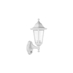 Outdoor Wall Mounted Dust to Dawn Sensor Light Lantern, LED E27 11W, IP44 Rated, Traditional Exterior Security Lamp, 26x19cm, White - 1 Pack