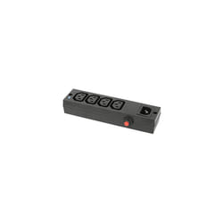 4 Way IEC Distribution Block Kettle Lead C13 C14 Extension Splitter Box with Overload Switch + Blue LED