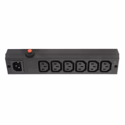 6 Way IEC Distribution Block Kettle Lead C13 C14 Extension Splitter Box with Overload Switch + Blue LED