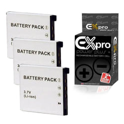 Ex-Pro Digital Camera Battery NP-60 for Casio Exilim [3 PACK]