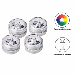 RGB Wireless Remote Control 3 LED Colour Changing Night Light Stick On [4 Pack]