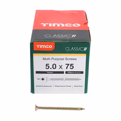 TIMCO Classic Multi-Purpose Countersunk Gold Woodscrews - 5.0 x 75