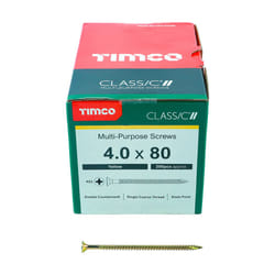 Timco Classic Multi-Purpose Double Countersunk Gold Woodscrews - 4.0 x 80
