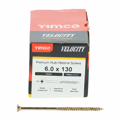 Timco Multi-Purpose Countersunk Velocity Screw - 6.0 x 130 (100 pack)