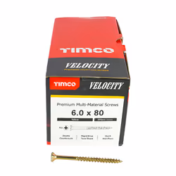 Timco Multi-Purpose Countersunk Velocity Screw - 6.0 x 80 (200 pack)