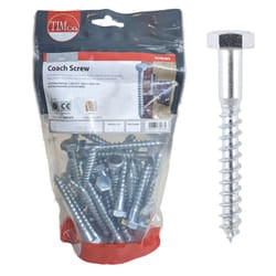 Timco Hex Head Coach Screws (Silver) - 8 x 50mm (75 Pack Bag)