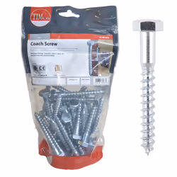 Timco Hex Head Coach Screws (Silver) - 10 x 150mm (18 Pack Bag)