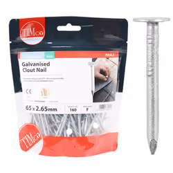 Timco Galvanised Clout Nails - 65 x 2.65 (0.5 Kilogram Pack)