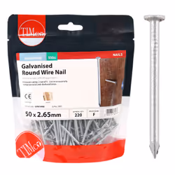 Timco Galvanised Round Wire Nails - 50 x 2.65 (0.5 Kilogram Pack)