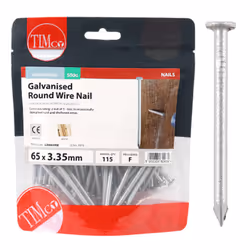 Timco Galvanised Round Wire Nails - 65 x 3.35 (0.5 Kilogram Pack)