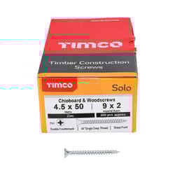 Timco Solo Double Countersunk Silver Woodscrews - 4.5 x 50
