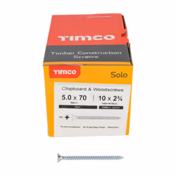 Timco Solo Double Countersunk Silver Woodscrews - 5.0 x 70