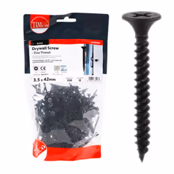 Timco Plasterboard Screws Fine Thread (Black) - 3.5 x 42mm (320 Pack Bag)