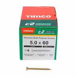 Timco Yellow C2 Strong-Fix Double Countersunk PZ2 Screws - 5 x 60mm ( 200 Box )