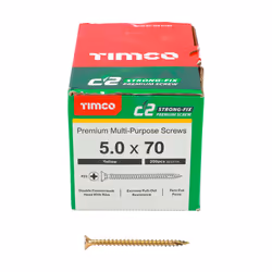 Timco Yellow C2 Strong-Fix Double Countersunk PZ2 Screws - 5 x 70mm ( 200 Box )