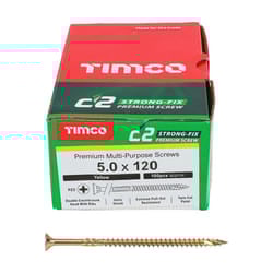 Timco Yellow C2 Strong-Fix Double Countersunk PZ2 Screws - 5 x 120mm ( 100 Box )