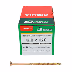 Timco Yellow C2 Strong-Fix Double Countersunk PZ3 Screws - 6 x 120mm ( 100 Box )
