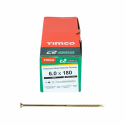 Timco Yellow C2 Strong-Fix Double Countersunk PZ3 Screws - 6 x 180mm (100 Box)