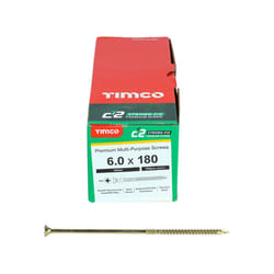 Timco Yellow C2 Strong-Fix Double Countersunk PZ3 Screws - 6 x 180mm (100 Box)