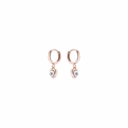 Ted Baker Hanniy Crystal Heart Huggie Earring (Rose Gold Tone/Crystal)