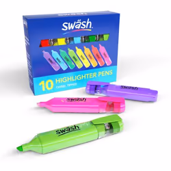 Classmaster Swash Premium Highlighters Assorted Colours (Pack 10) - HL