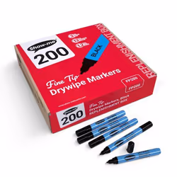 Show-me SHOW-ME DRYWIPE PENS FINE BLACK 200