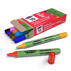 Show-me DRYWIPE SLIM PEN MED TIP PK10