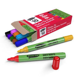 Show-me DRYWIPE SLIM PEN MED TIP PK10