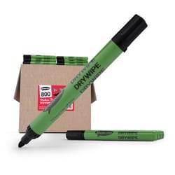 Show-me Medium Tip Slim Barrel Drywipe Marker Black (Pack 800) - SDP80