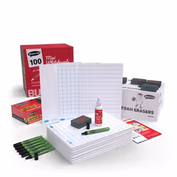 Show-me Bulk Pack of Curriculum Whiteboards A4 Assorted Includes Pens