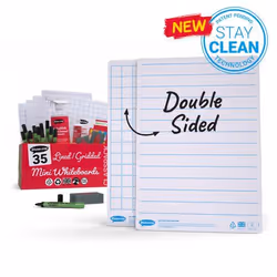 Show-me Classpack A4 Lined/Gridded Whiteboards and Accessories PK35 -