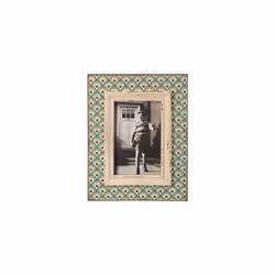 Sass & Belle Stamp Photo Frame, Aqua/Pink