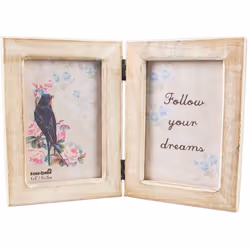 Sass & Belle Double White Wood Photo Frame